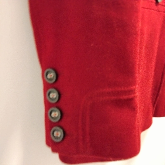 Calvin Klein Women's Size Double Breasted 100% Wool Red Peacoat (Size 14 - Picture 4 of 15